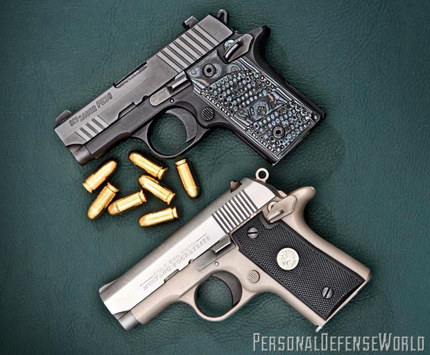 This certainly applies to the Sig Sauer P238 (right) and new Colt Mustang, ...
