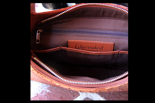 Concealed Carrie Crocodile Print Leather Hobo Bag