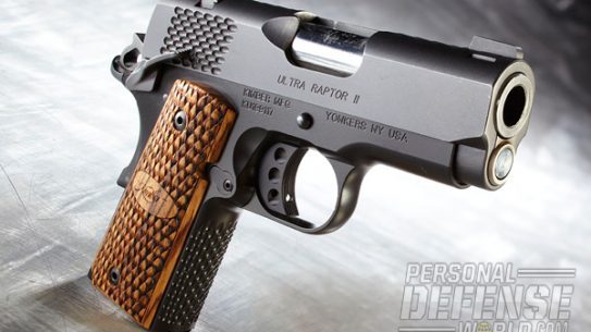 Kimber’s Ultra Raptor II provides shooters an ultra-compact carry powerhouse with talon sharp styling. For those who like an edgy look and capable .45 ACP firepower, the Ultra Raptor II is worth a close look.
