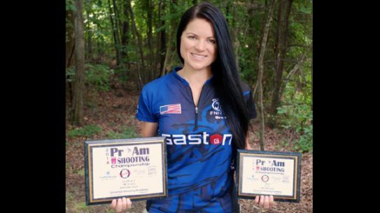 Brooke Sevigny won the Ladies Championship title and the 1st B-Class Title in the Amateur Open Division at the Pro-Am Shooting Championship.