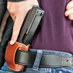 A Galco Jak Slide belt holster is ideal for carrying small frame 9mms like the Glock 26.