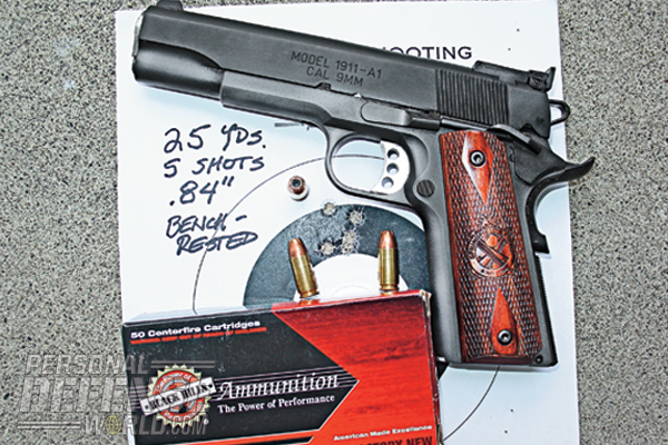 On the range, the RO achieved a best group of 0.84 inches using Black Hills JHP ammo.