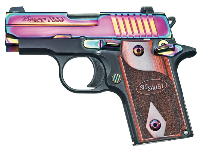 pistol, pistols, designer pistol, designer gun, designer guns, Sig Sauer P238 Rainbow