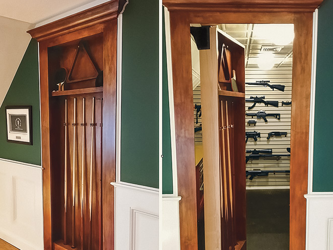 gun, gun safe, gun safes, safe, safes, gun vault, gun holster, Gun Storage, Creative Home Engineering Pool Cue Rack