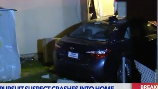 california car thief home crash