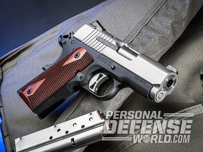 Sig 1911 Two-Tone Ultra Compact pistol right angle