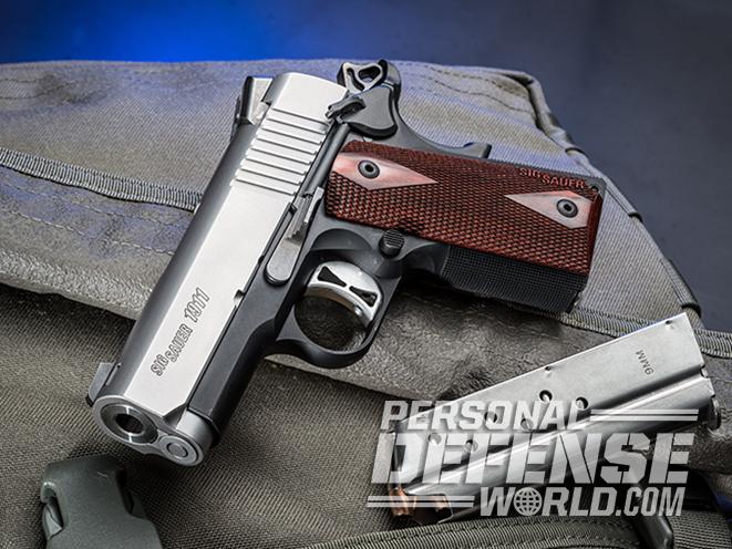 Sig 1911 Two-Tone Ultra Compact pistol left angle