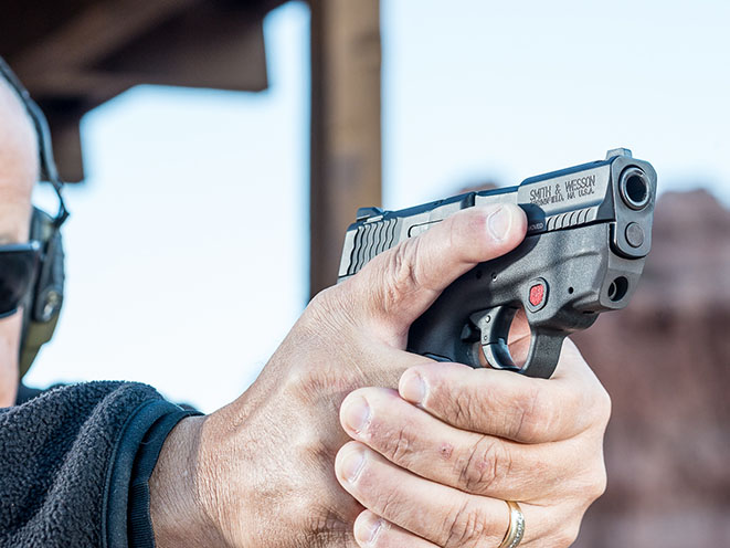 Smith & Wesson M&P Shield M2.0 Pistol athlon outdoors rendezvous Crimson Trace aim