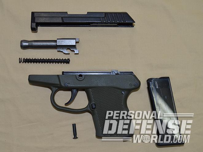 ortgies vest pocket and kel-tec p-32 pistol field stripped