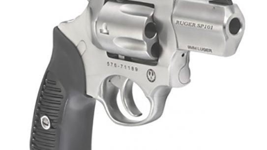 Ruger SP101 9mm revolver left angle