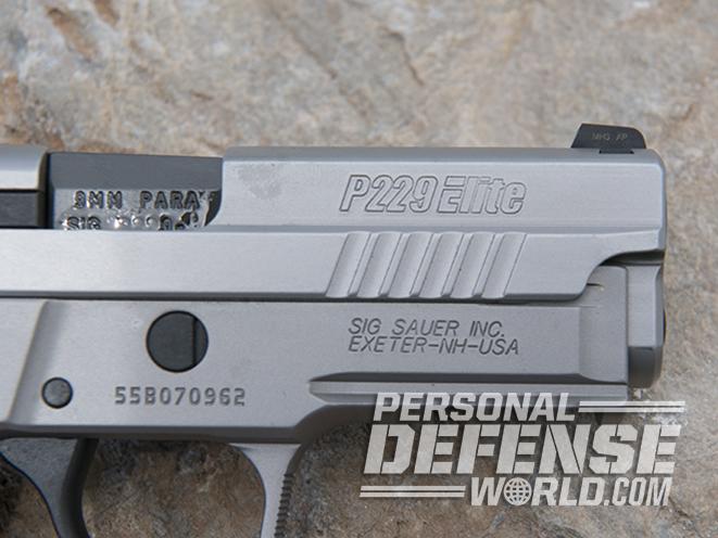 Sig Sauer P229 ASE pistol front serrations