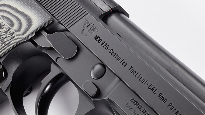 Wilson/Beretta 92G Centurion Tactical pistol markings