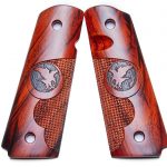 Aftermarket 1911 grips Nighthawk Cocobolo Finger Groove Pin Point