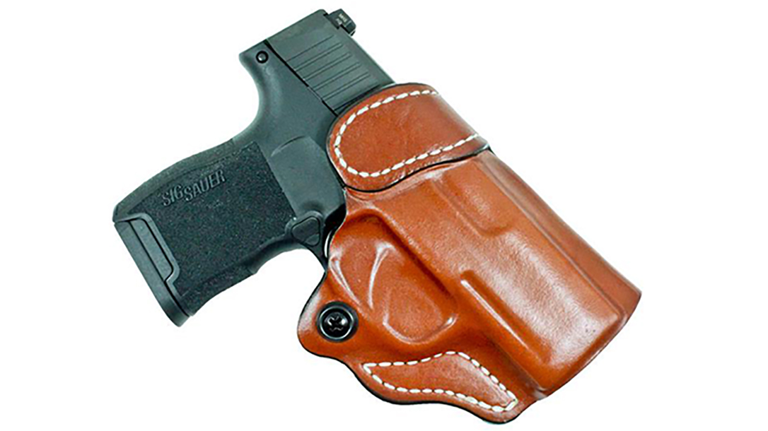 OWB Quick Draw Right Hand Leather Paddle Holster Fits Mossberg MC1sc 9mm 