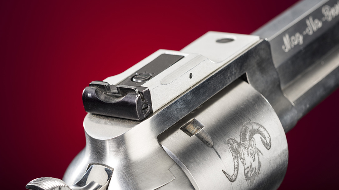 Freedom Arms Model 83 Premier Grade Predator revolver rear sight