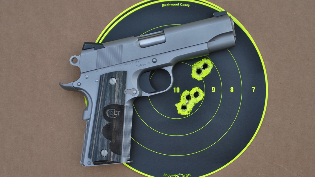 Colt Wiley Clapp Stainless Commander 1911 pistol target