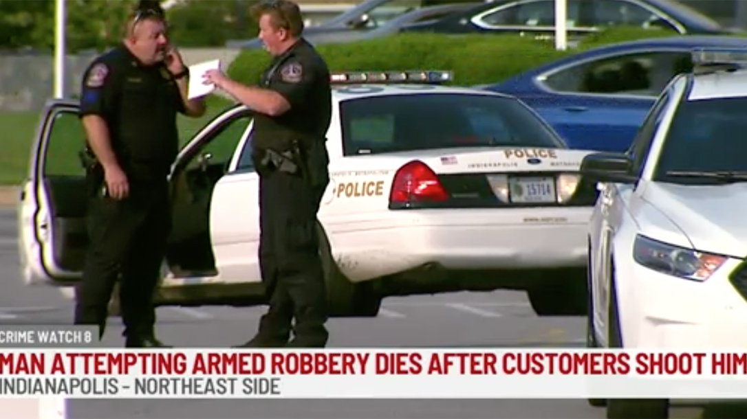 Armed Robber Killed, Indianapolis Gas Station, Concealed Carry
