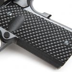 The Les Baer Premier II Hunter pistol, 10mm handgun, grip