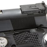 The Les Baer Premier II Hunter pistol, 10mm handgun, rear sight