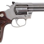 The competition revolver in .357 Magnum feature custom, wood medallion grips.