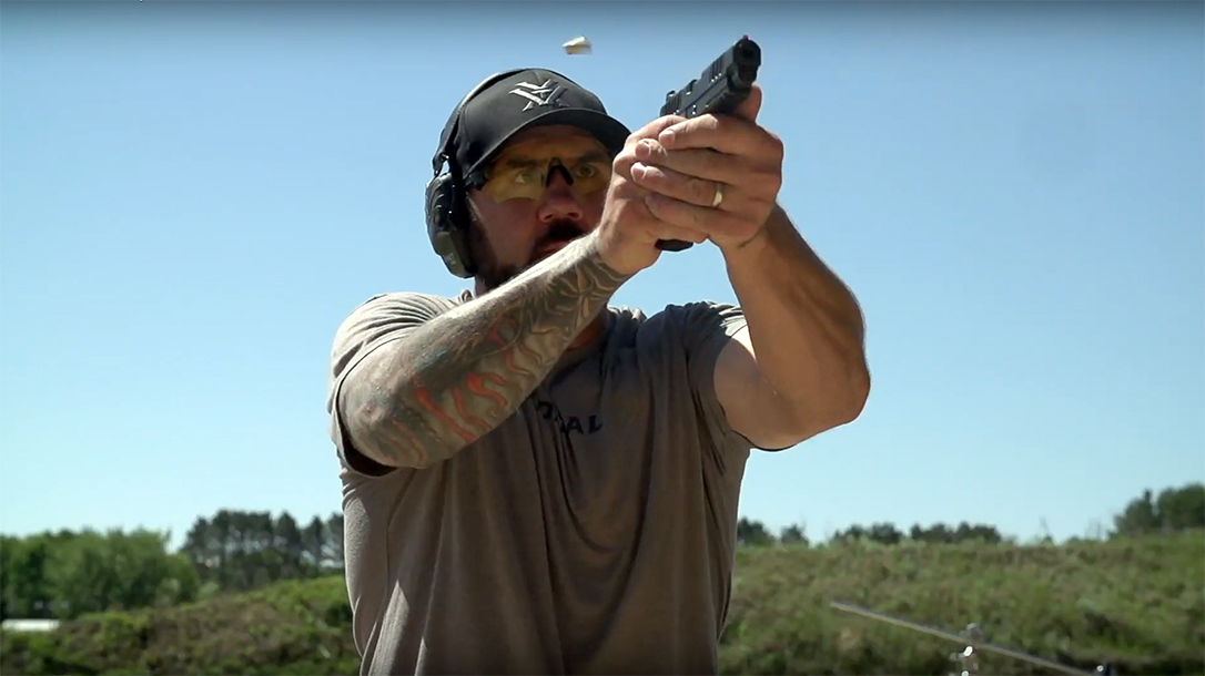 Pistol Drawing, Josh Froelich teaches his preferred conceal carry drill on target transitions.