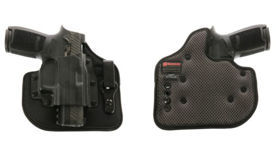 With a rigid, open-top Kydex design and ballistic nylon backing, the Galco QuickTuk Cloud IWB holster provides a solid EDC option for SIG owners.