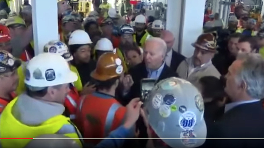 Presidential candidate Joe Biden lost his temper when an auto worker called him out on gun control.