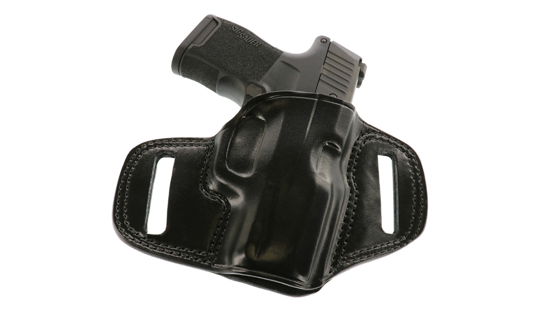 Constructed from premium steerhide, the pancake-style Combat Master SIG P365 fit offers highly concealable holster option to popular carry gun.