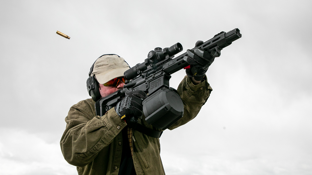 The SB Tactical brace gives the new SAINT Victor a versatile stabilizer.