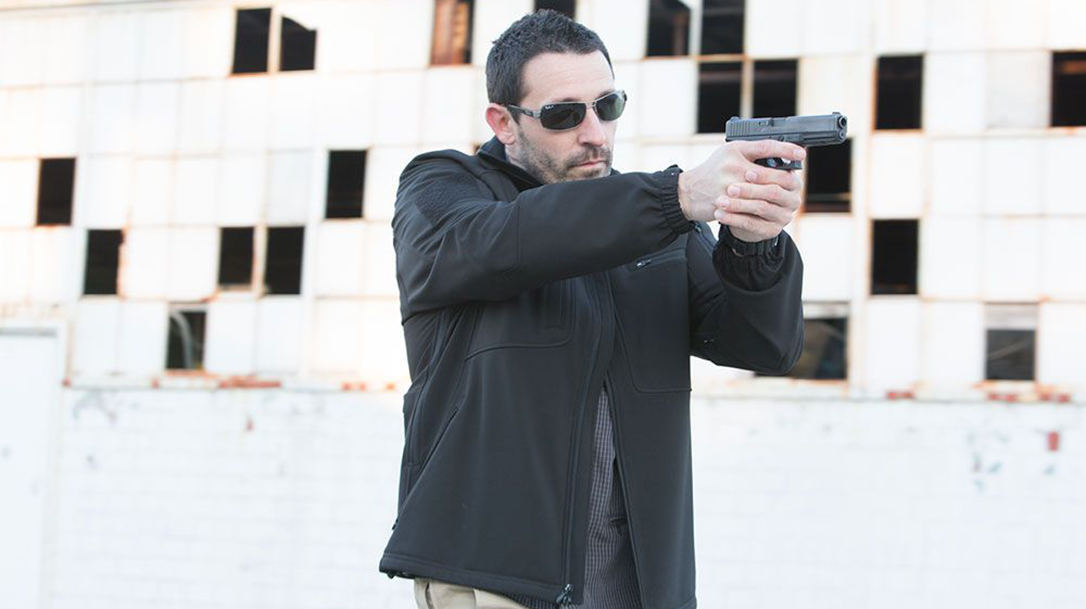 Concealed Carry Clothing, The Propper softshell jacket provides quick access.