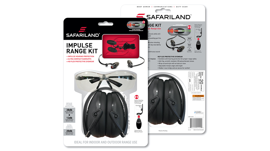 The Safariland Impulse Range Kit includes foam, muffs and eyewear.