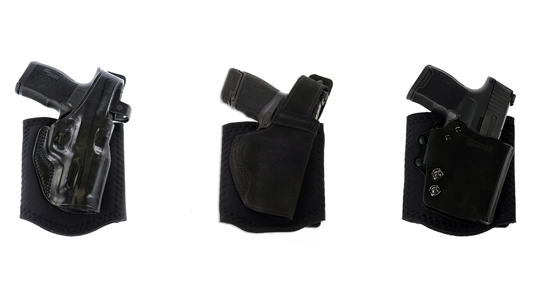 For both primary and backup guns, Galco ankle holsters provide options.