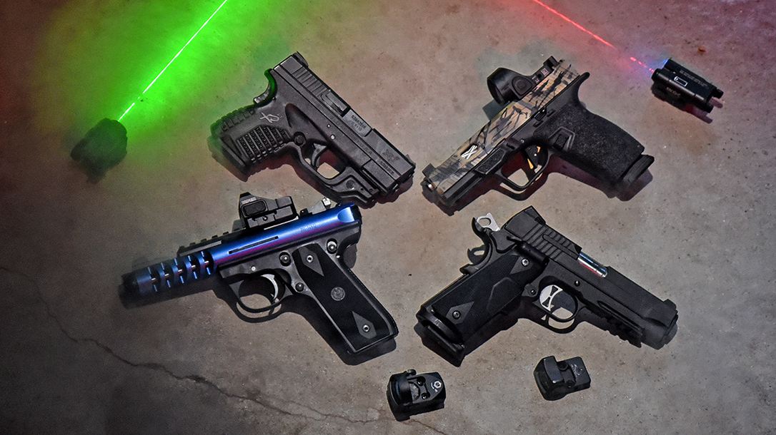 Red dot and lasers provide solid choices for getting on target quickly.