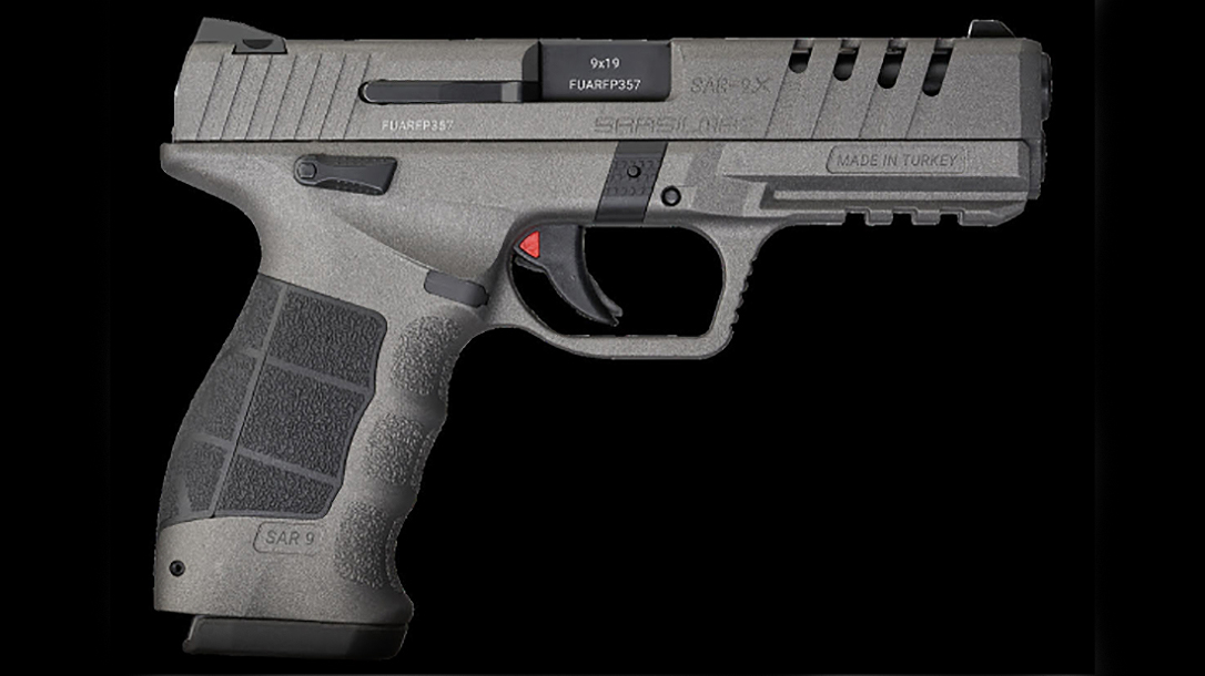 The SAR 9X Platinum features a silver Cerakote finish to the slide, along with several upgrades.