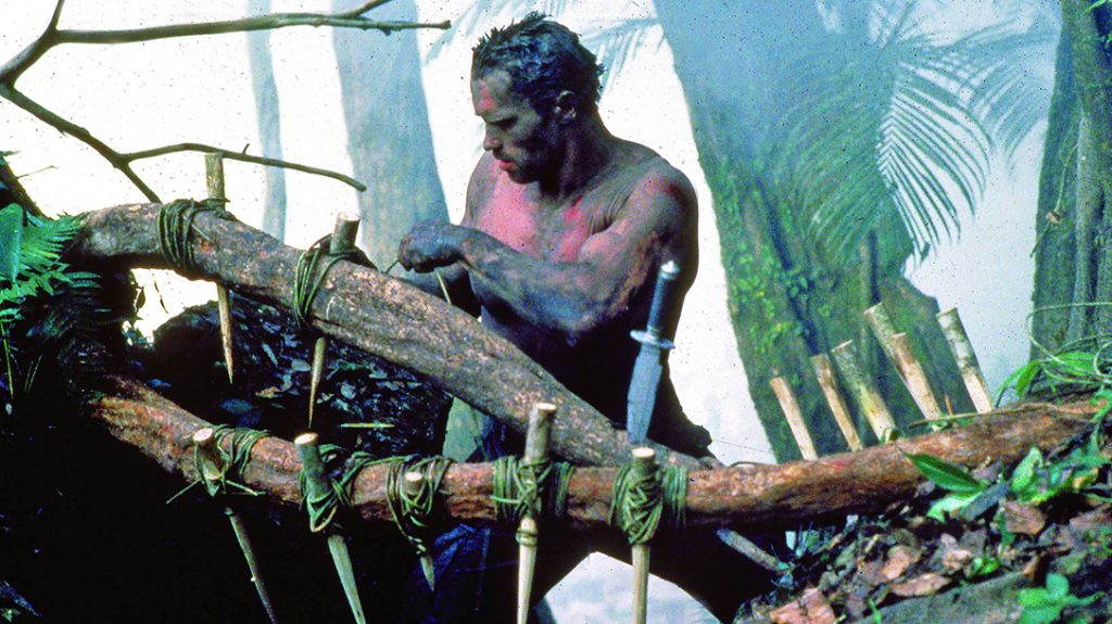 Arnold Schwarzenegger brought Vietnam-era booby traps back with 1987's Predator.