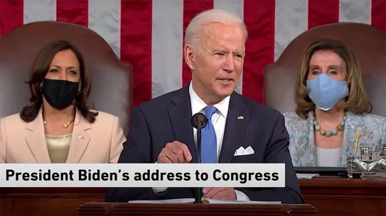 Joe Biden pivoted to gun control during Congressional address.