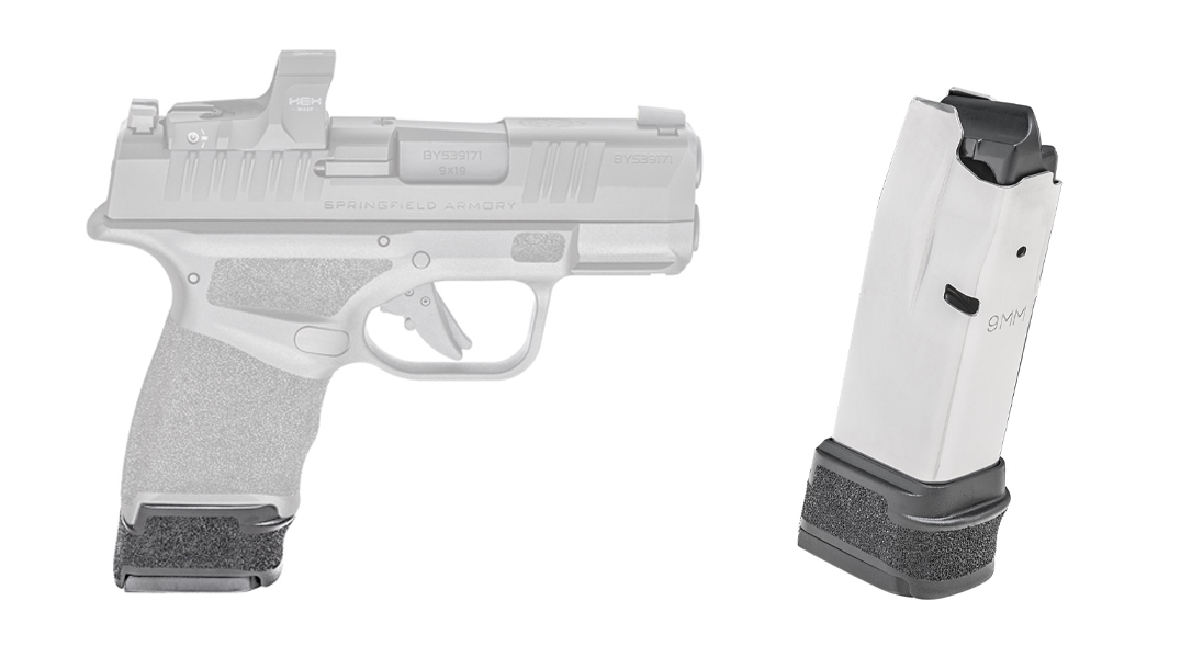 The new 15-round Hellcat magazine ups capacity by two rounds.