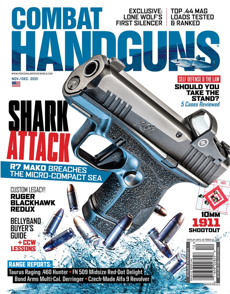 The Nov/Dec issue of Combat Handguns features the all-new Kimber R7 Mako. 