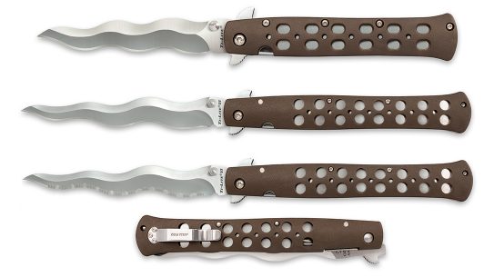 The Cold Steel Kris Ti-Lite switchblade brings a classic design.