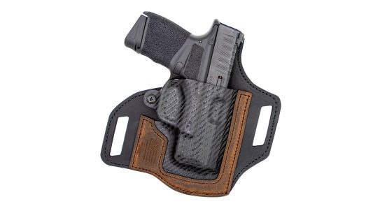 The Versacarry Rebel Optics Compatible Springfield Hellcat and Sig P365 OWB Holster