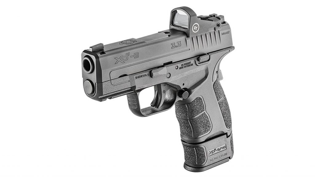 An extended magazine gives you 10 rounds total in the gun and a longer grip for shooters with large hands.