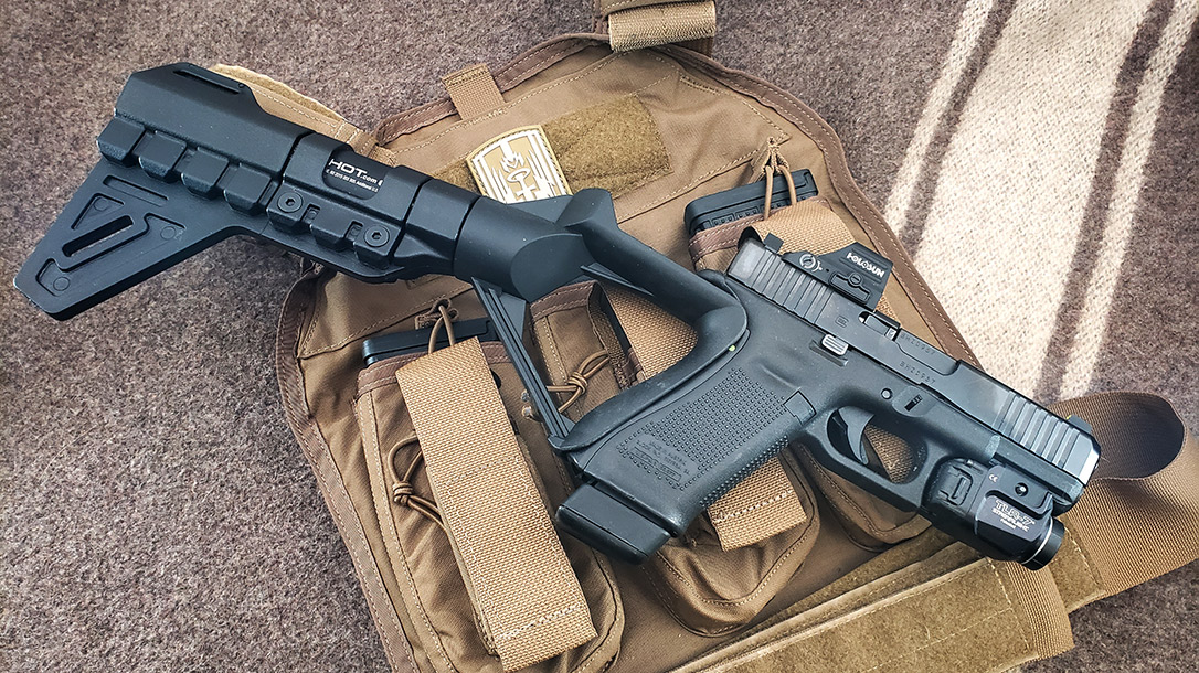 The USA 1SHOT from Accurate Pistol Systems can be used to extend the practical range of a duty pistol and provide more accurate rounds on target.
