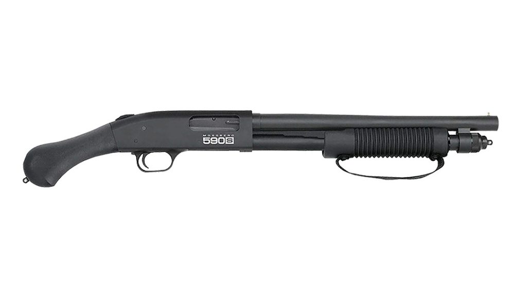 The Mossberg 590S Shockwave shotgun for home defense.