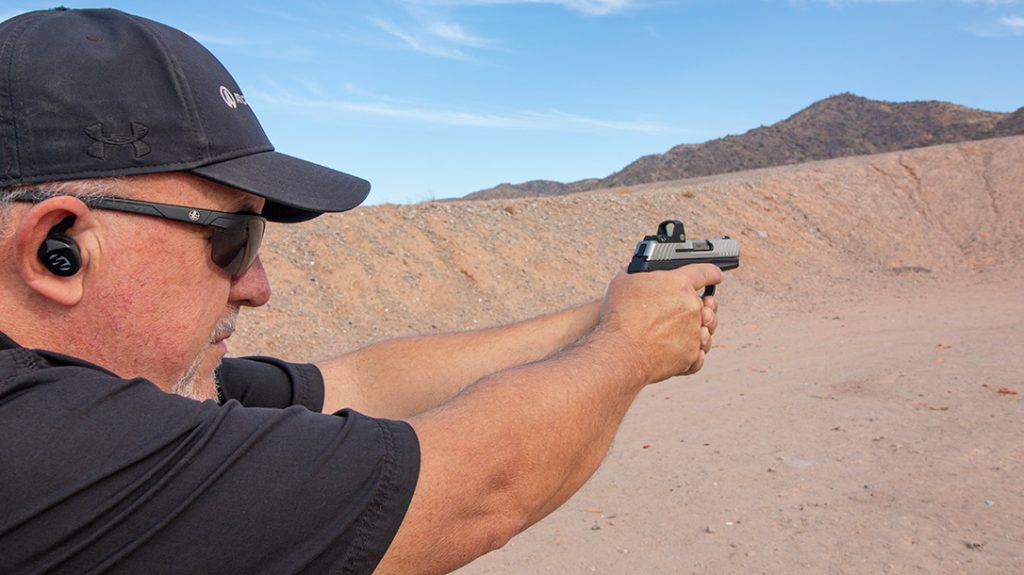 The author puts the pistol through its paces.