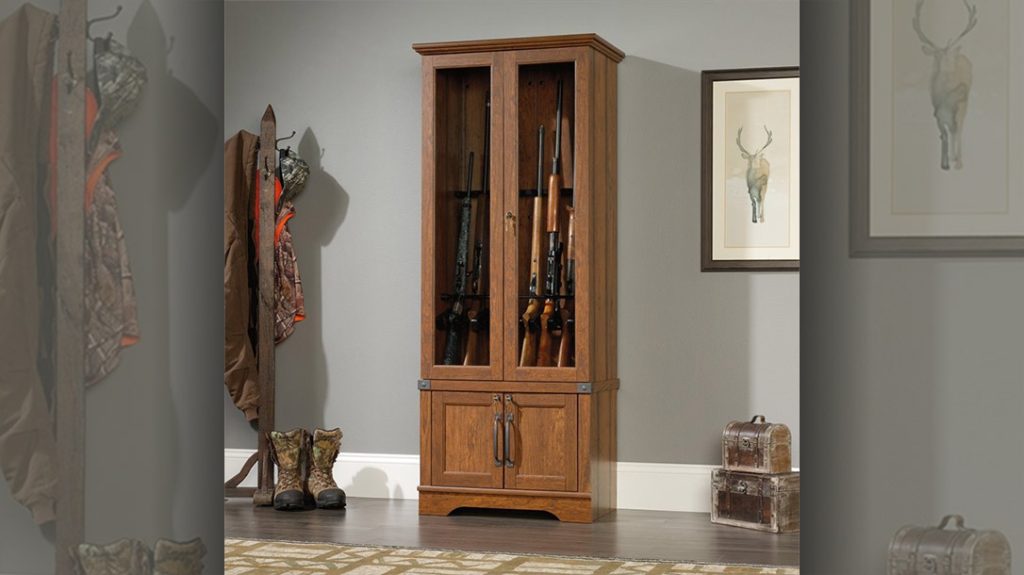 Store Guns Without a Safe in a lockable display case.