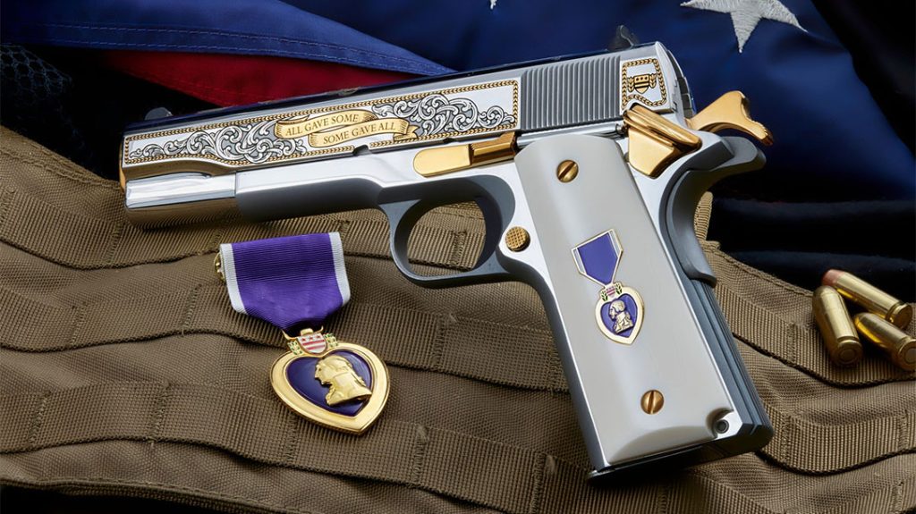 The SK Customs Limited Edition Purple Heart Colt 1911.