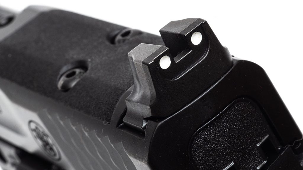One advantage of the M&P 2.0 is the inclusion of suppressor-height sights for co-witnessing with an optic.
