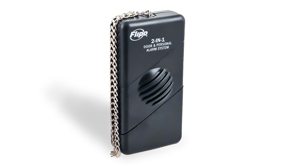 Security Devices: Flipo 2-in-1 Door & Personal Alarm.