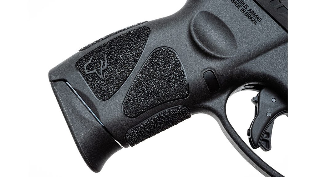 The texturing that encircles the grip offers superb traction for recoil control.