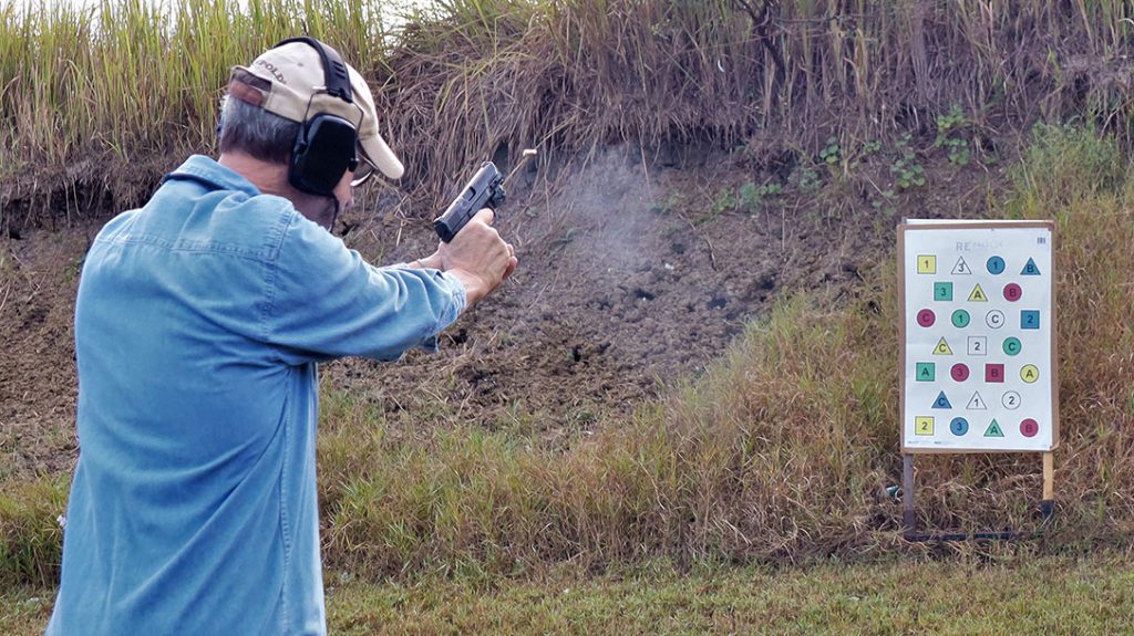 The author incorporates IQ targets in his shooting practice.